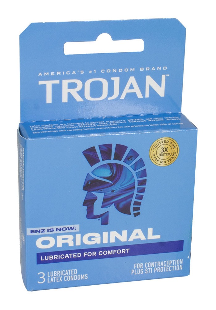 Trojan Enz Lubricated Condoms Box - Box of 3
