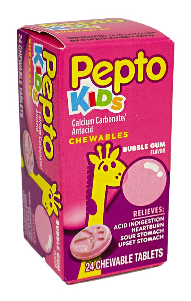 Pepto Kid's Bubblegum Chewable Tablets - Box of 24