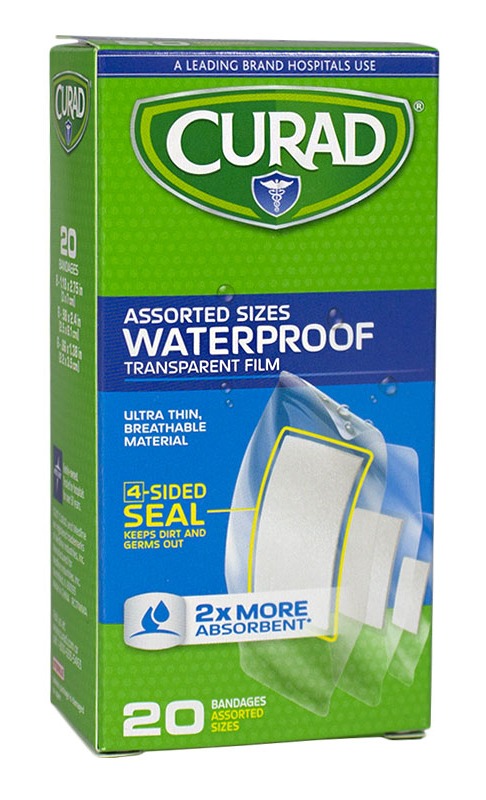Curad Assorted Waterproof Bandages - Box of 20