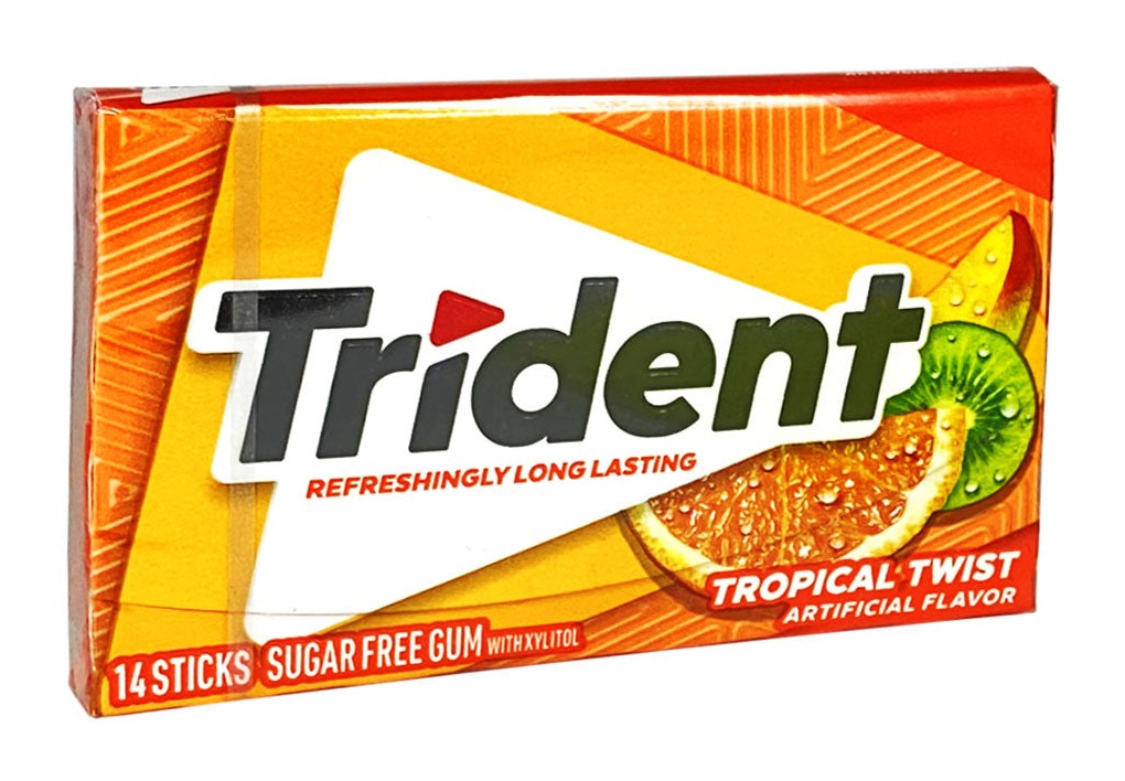 Trident Tropical Twist Sugar Free Gum- 14 sticks