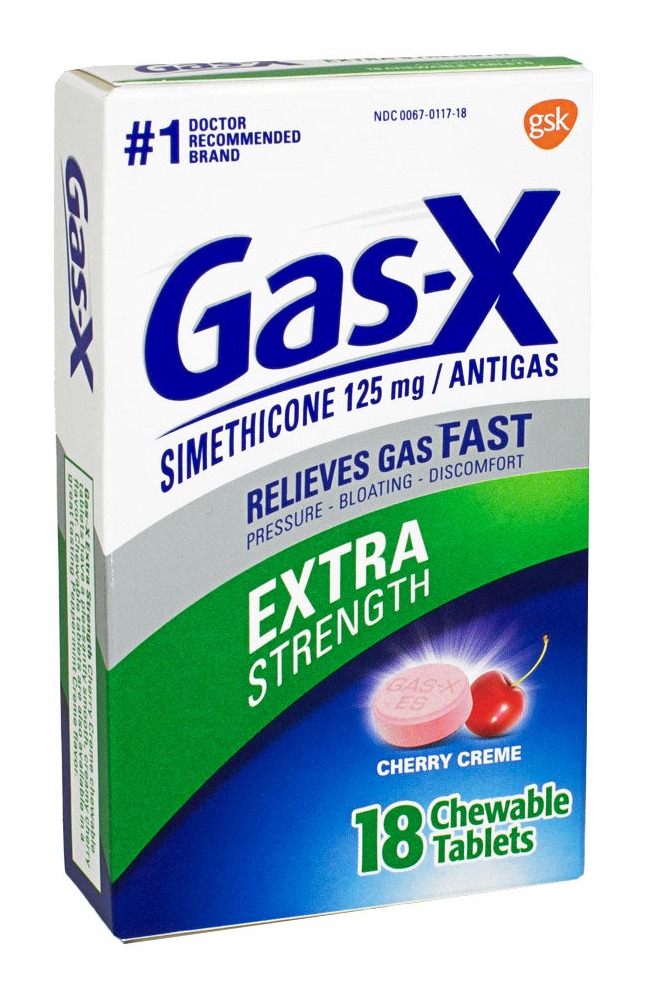 Gas-X Creme Cherry Chewable Tablets- Box of 18