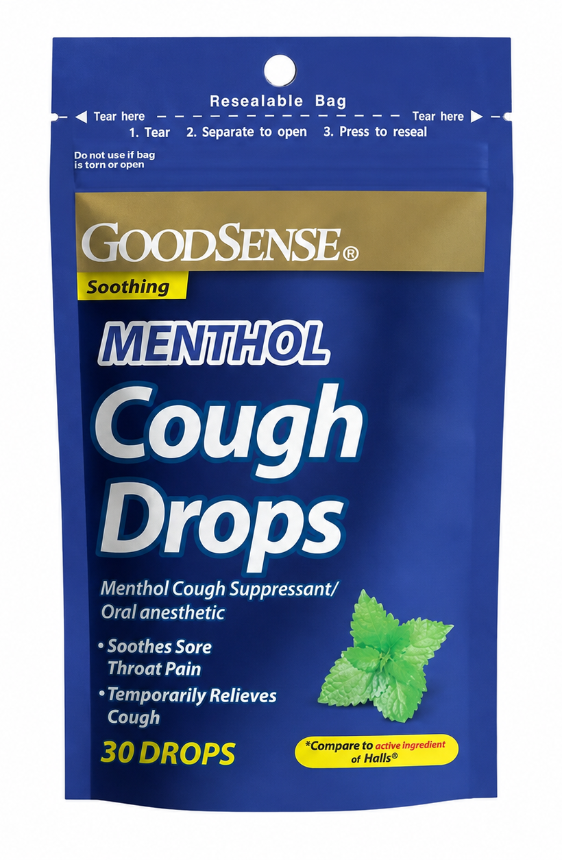 Good Sense® Menthol Cough Drops – 30 Count Bag
