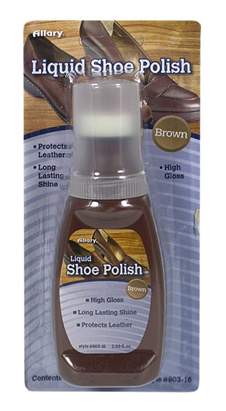 Allary Brown Liquid Shoe Polish - 2.53 oz.